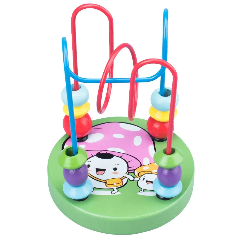 Montessori Toys Educational Wooden Toys for Children Early Learning Boys Girls Wooden Circles Bead Wire Maze Roller Coaster