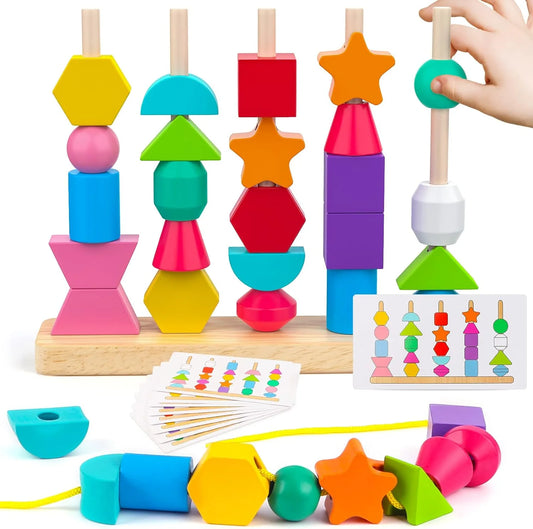 Montessori Toys for 1 Year Old Boys Girls, Shape Sorting and Stacking Toy for Toddlers 1-3, Learning Educational Toys for 1 2 3 Year Old Boys Girls