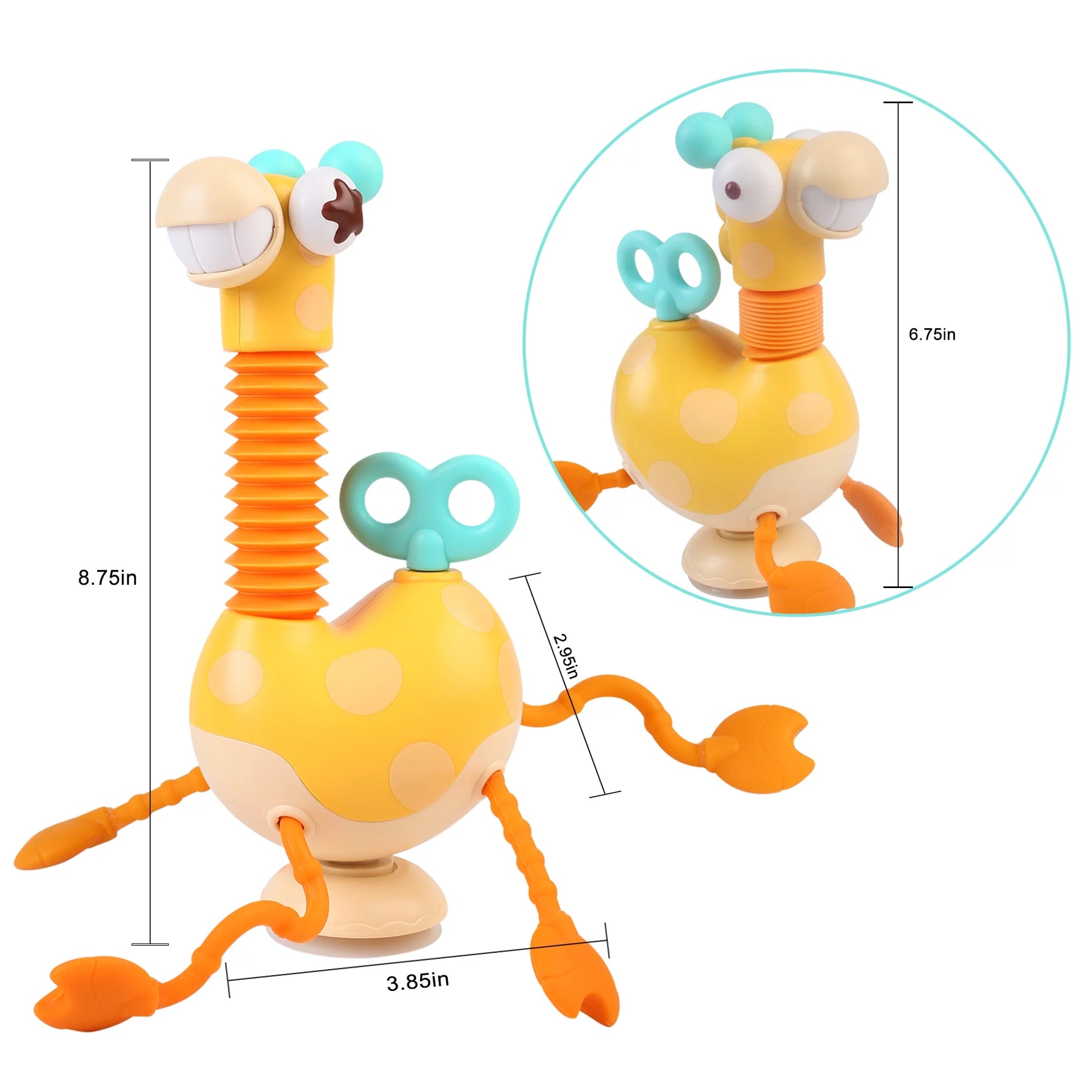 Baby Sensory Toys, Montessori Silicone Giraffe Pull String Toys for Infant, Toddler