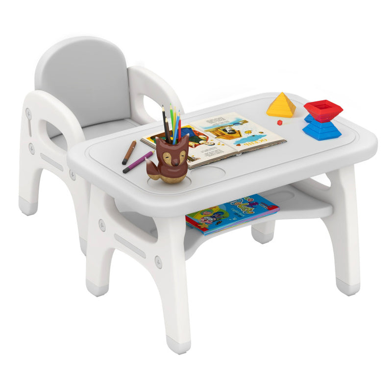 Kids Activity Table and Chair Set with Montessori Toys for Preschool and Kindergarten