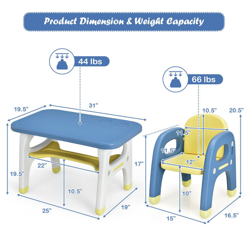 Kids Activity Table and Chair Set with Montessori Toys for Preschool and Kindergarten