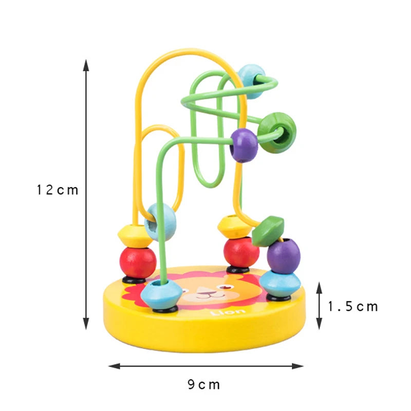 Montessori Toys Educational Wooden Toys for Children Early Learning Boys Girls Wooden Circles Bead Wire Maze Roller Coaster